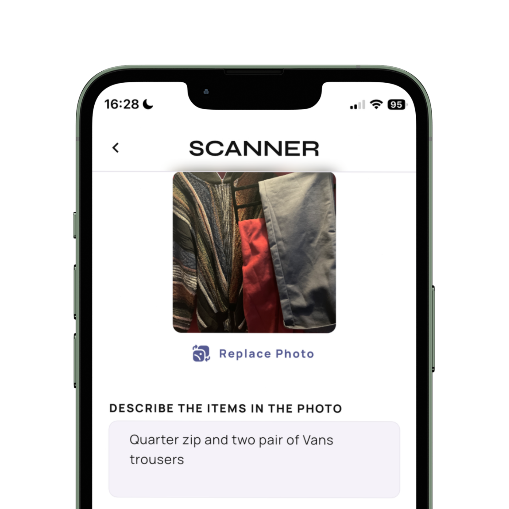 AI wardrobe scanning preview